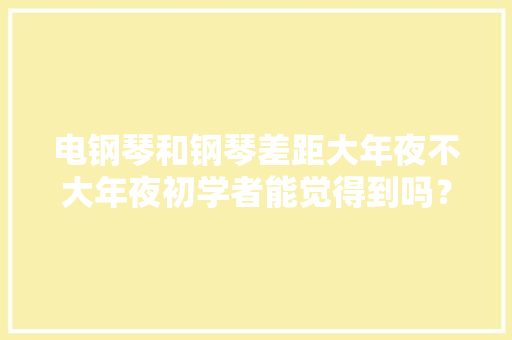 电钢琴和钢琴差距大年夜不大年夜初学者能觉得到吗？