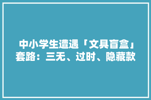 中小学生遭遇「文具盲盒」套路：三无、过时、隐藏款诱惑