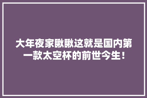 大年夜家瞅瞅这就是国内第一款太空杯的前世今生！