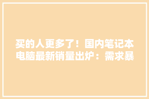 买的人更多了！国内笔记本电脑最新销量出炉：需求暴涨