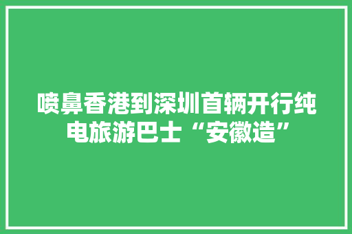喷鼻香港到深圳首辆开行纯电旅游巴士“安徽造”