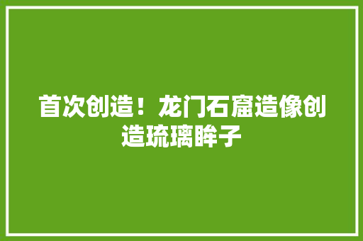 首次创造！龙门石窟造像创造琉璃眸子,奉先是什么意思。