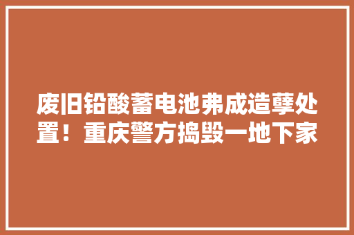 废旧铅酸蓄电池弗成造孽处置！重庆警方捣毁一地下家当链,犯罪都市4。
