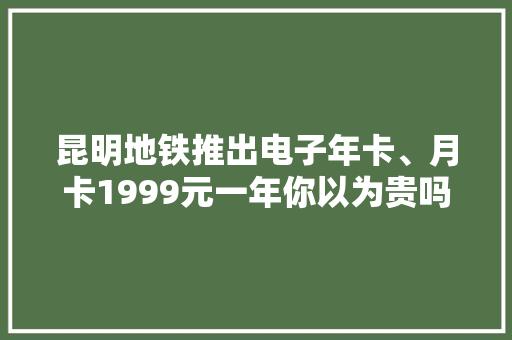 昆明地铁推出电子年卡、月卡1999元一年你以为贵吗？