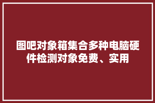 图吧对象箱集合多种电脑硬件检测对象免费、实用,工具的英文。