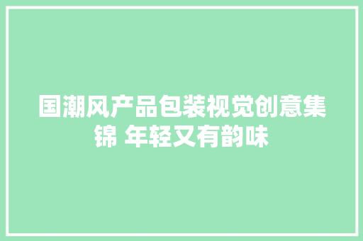 国潮风产品包装视觉创意集锦 年轻又有韵味