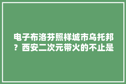 电子布洛芬照样城市乌托邦？西安二次元带火的不止是小寨