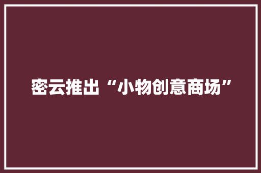 密云推出“小物创意商场”
