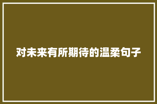 对未来有所期待的温柔句子