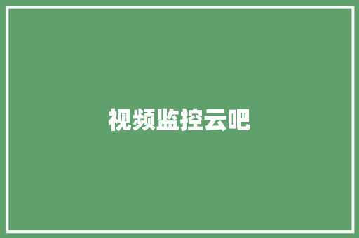 视频监控云吧