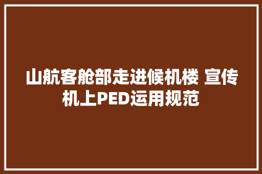 山航客舱部走进候机楼 宣传机上PED运用规范,乘客的拼音。
