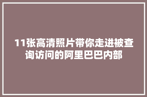 11张高清照片带你走进被查询访问的阿里巴巴内部