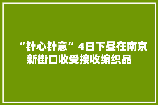 “针心针意”4日下昼在南京新街口收受接收编织品 “针心针意”4日下昼在南京新街口收受接收编织品 互联通信