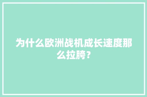 为什么欧洲战机成长速度那么拉胯？