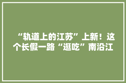 “轨道上的江苏”上新！这个长假一路“逛吃”南沿江 “轨道上的江苏”上新！这个长假一路“逛吃”南沿江 智能科技