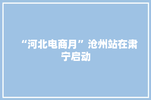 “河北电商月”沧州站在肃宁启动 “河北电商月”沧州站在肃宁启动 人工智能