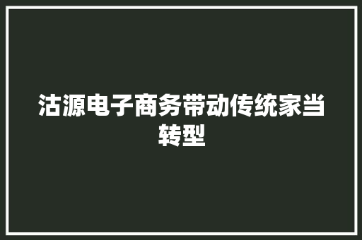 沽源电子商务带动传统家当转型