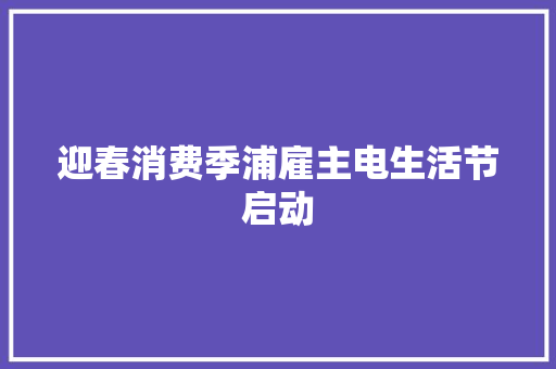 迎春消费季浦雇主电生活节启动