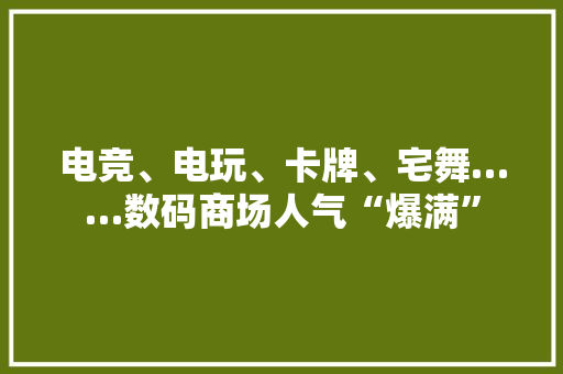 电竞、电玩、卡牌、宅舞……数码商场人气“爆满”
