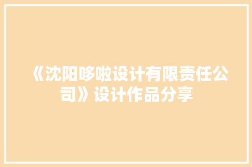 《沈阳哆啦设计有限责任公司》设计作品分享