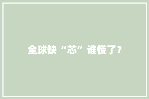 全球缺“芯”谁慌了？ 全球缺“芯”谁慌了？ 智能家居