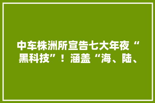 中车株洲所宣告七大年夜“黑科技”！涵盖“海、陆、空”等多应用场景 中车株洲所宣告七大年夜“黑科技”！涵盖“海、陆、空”等多应用场景 智能科技