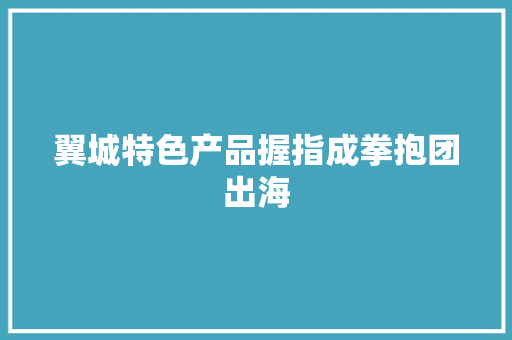 翼城特色产品握指成拳抱团出海 翼城特色产品握指成拳抱团出海 互联通信