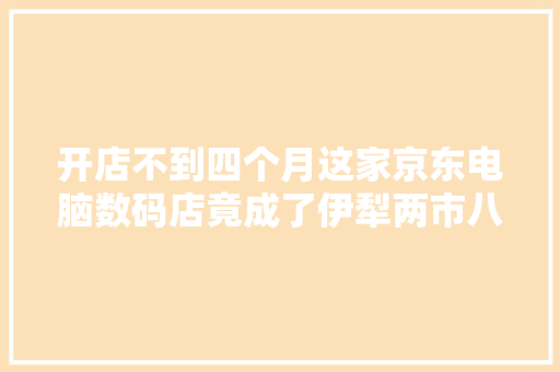 开店不到四个月这家京东电脑数码店竟成了伊犁两市八县的“王牌” 开店不到四个月这家京东电脑数码店竟成了伊犁两市八县的“王牌” 互联通信
