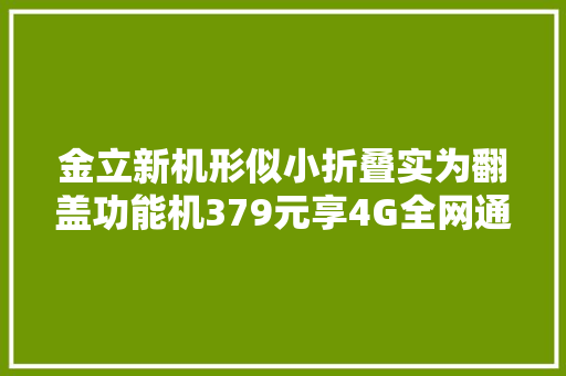 金立新机形似小折叠实为翻盖功能机379元享4G全网通 金立新机形似小折叠实为翻盖功能机379元享4G全网通 智能家居
