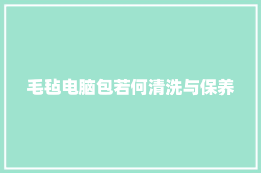 毛毡电脑包若何清洗与保养 毛毡电脑包若何清洗与保养 人工智能
