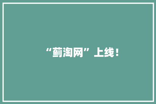 “蓟淘网”上线！