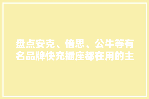 盘点安克、倍思、公牛等有名品牌快充插座都在用的主控芯片 盘点安克、倍思、公牛等有名品牌快充插座都在用的主控芯片 智能科技