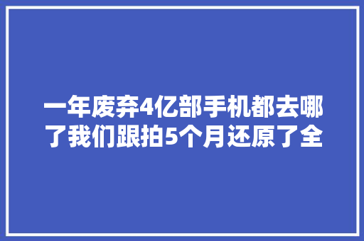 一年废弃4亿部手机都去哪了我们跟拍5个月还原了全过程丨钛媒体影像《在线》