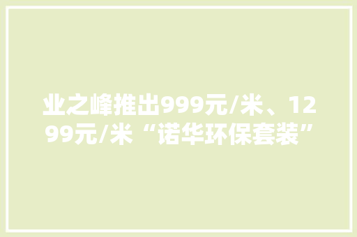 业之峰推出999元/米、1299元/米“诺华环保套装”