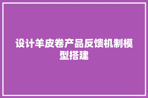 设计羊皮卷产品反馈机制模型搭建