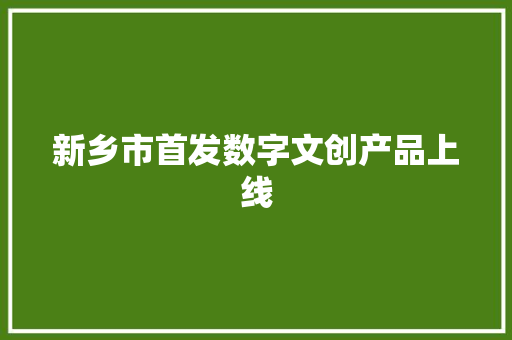 新乡市首发数字文创产品上线