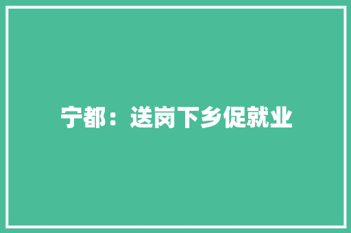 宁都：送岗下乡促就业