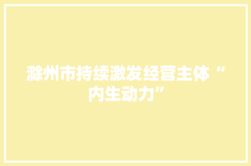 滁州市持续激发经营主体“内生动力”,月末结转会计分录。