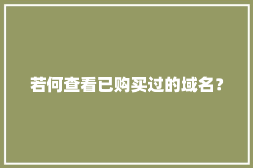 若何查看已购买过的域名？