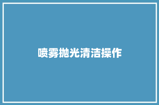 喷雾抛光清洁操作