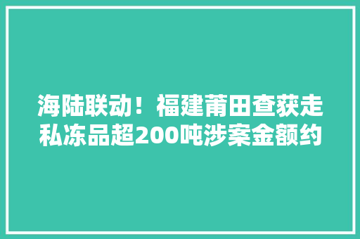 海陆联动！福建莆田查获走私冻品超200吨涉案金额约1000万元