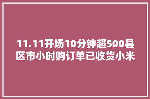 11.11开场10分钟超500县区市小时购订单已收货小米新机9分钟送杀青全国首单
