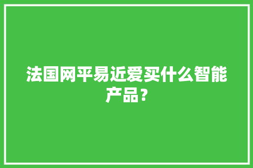 法国网平易近爱买什么智能产品？