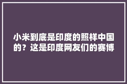 小米到底是印度的照样中国的？这是印度网友们的赛博迷思,小米净水器售后服务24小时服务热线。