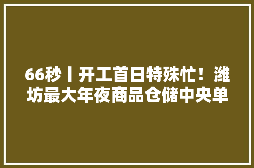 66秒丨开工首日特殊忙！潍坊最大年夜商品仓储中央单日配送量打破400吨