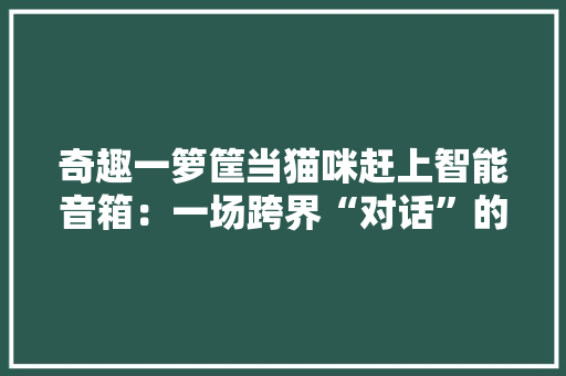 奇趣一箩筐当猫咪赶上智能音箱：一场跨界“对话”的爆笑日常 奇趣一箩筐当猫咪赶上智能音箱：一场跨界“对话”的爆笑日常 人工智能