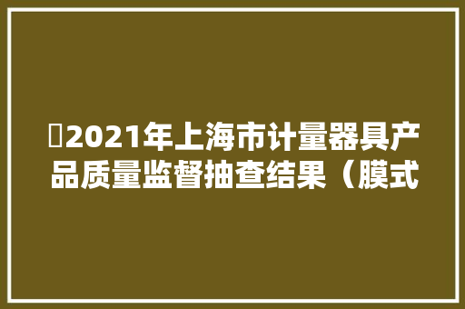 ​2021年上海市计量器具产品质量监督抽查结果（膜式燃气表）