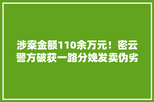 涉案金额110余万元！密云警方破获一路分娩发卖伪劣电子烟案
