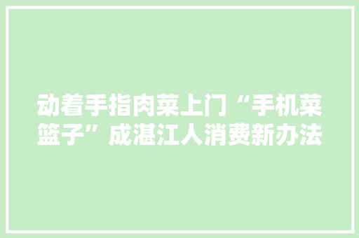动着手指肉菜上门“手机菜篮子”成湛江人消费新办法