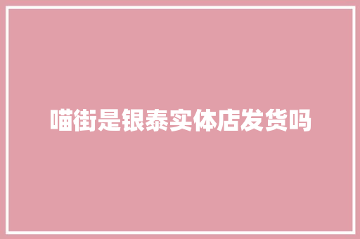 喵街是银泰实体店发货吗